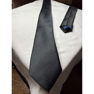 George Black Solid Classic Necktie Polyester Men's Formal Business